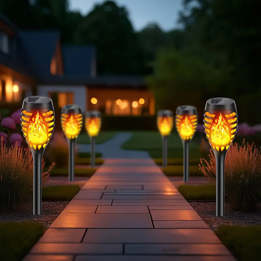 Solar Flashing Flame Garden Lamp