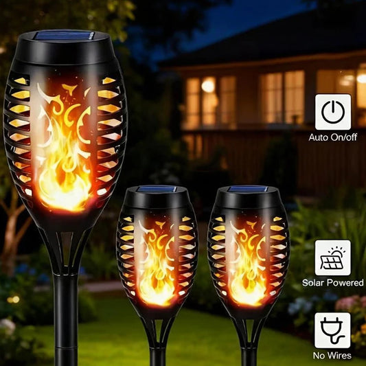 Solar Flashing Flame Garden Lamp