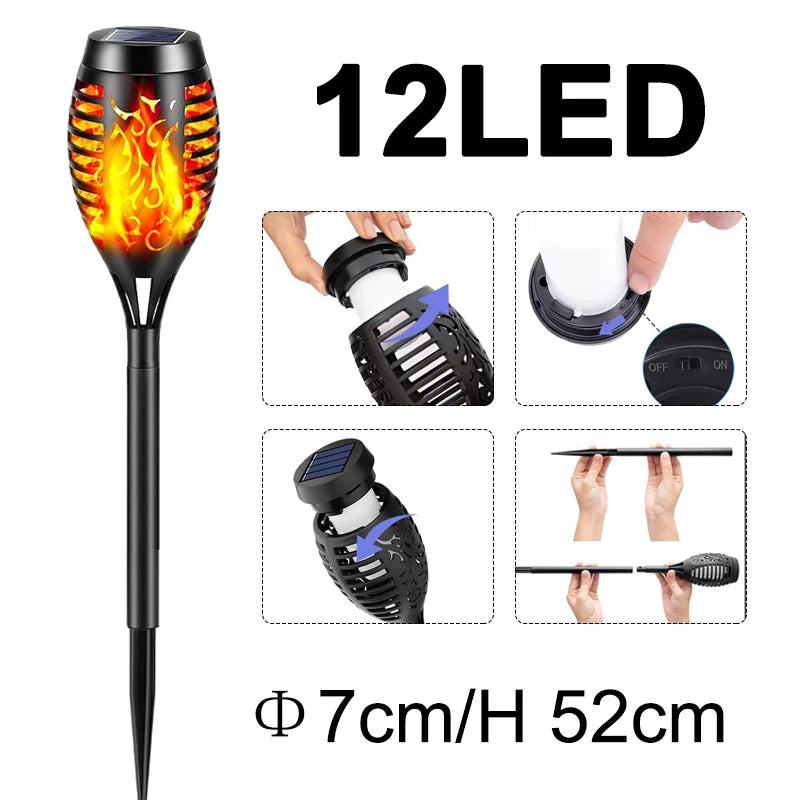 Solar Flashing Flame Garden Lamp