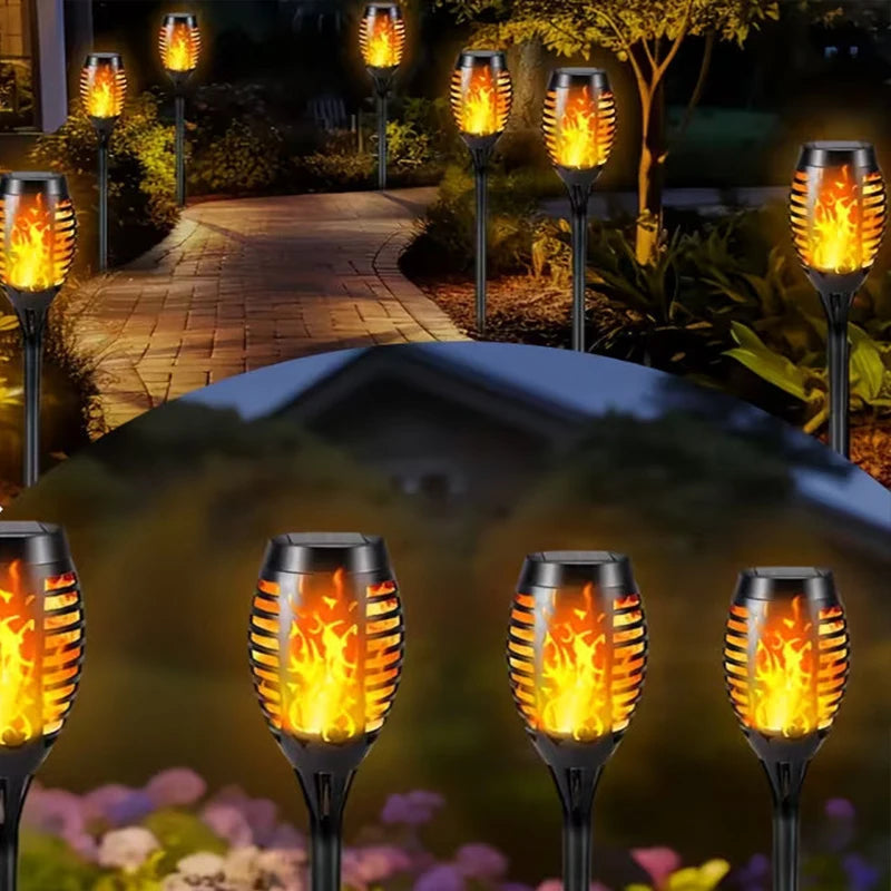 Solar Flashing Flame Garden Lamp